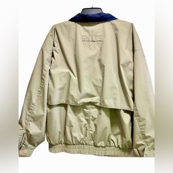 CRABLE MENS GOLF WATERPROOF JACKET KHAKI W/ BLUE TRIM - Picture 2 of 12